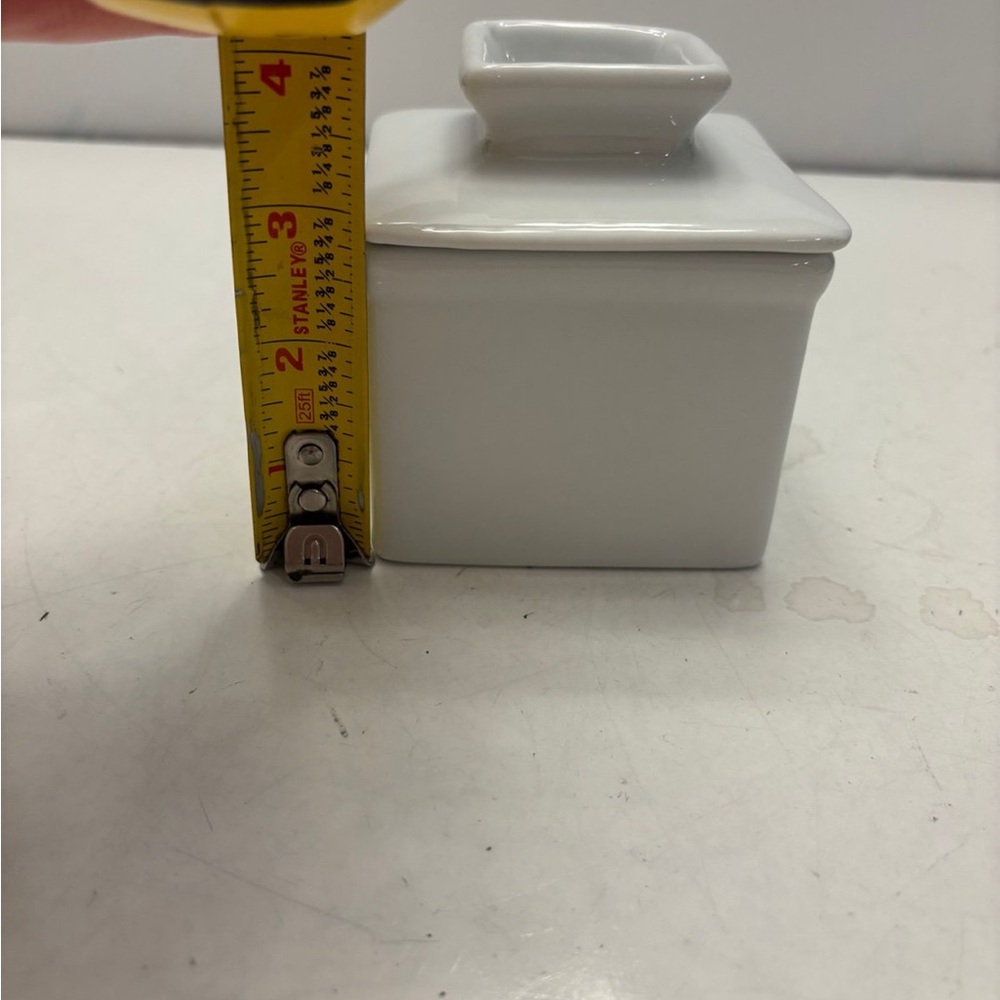 White Ceramic Square Container - Picture 6 of 7